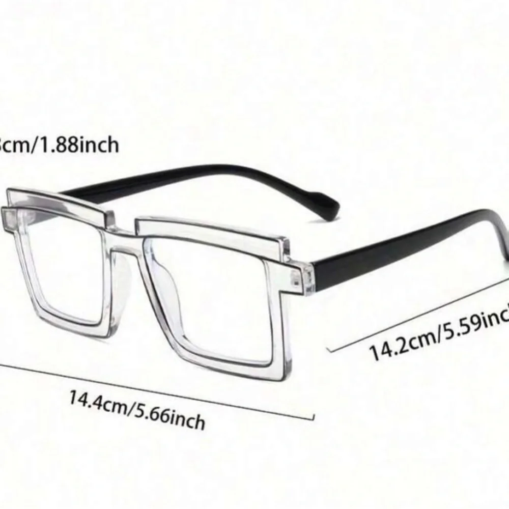 SHEIN Monochrome Square Glasses